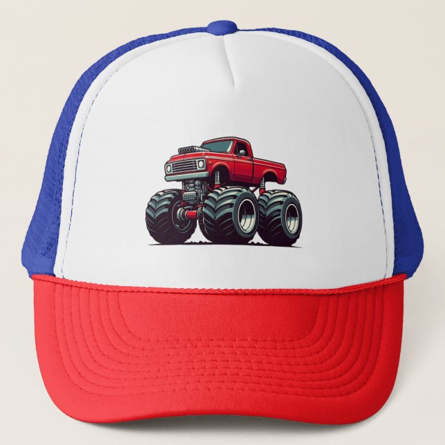 Gorra De Camionero Camión monstruo rojo (Anverso)