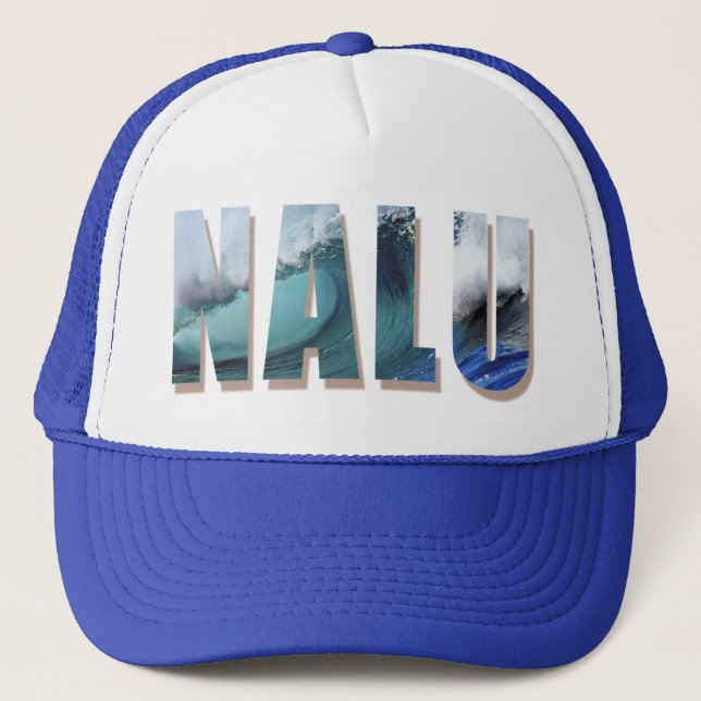 Gorra De Camionero Camión "Nalu" para camiones con papel de onda hawa (Anverso)
