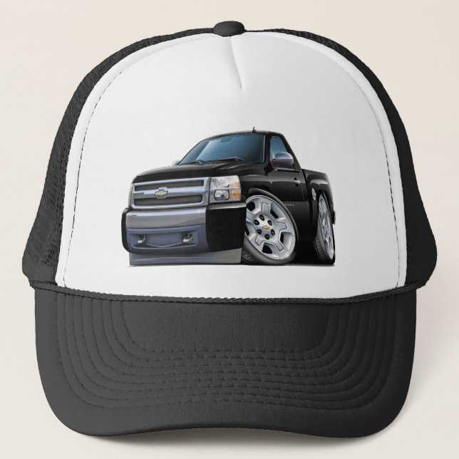 Gorra De Camionero Camión negro de Chevy Silverado (Anverso)