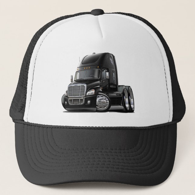 Gorra De Camionero Camión negro de Freightliner Cascadia (Anverso)