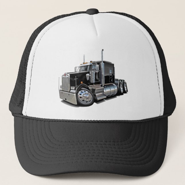 Gorra De Camionero Camión negro de Kenworth w900 (Anverso)