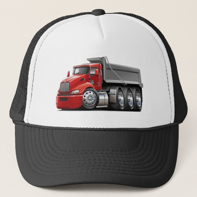 Gorra De Camionero Camión Rojo-Gris de Kenworth T440 (Anverso)