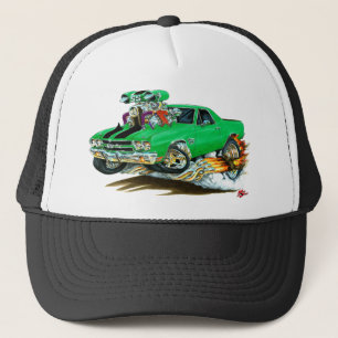 Gorra De Camionero Camión Verde-Negro 1970 del EL Camino