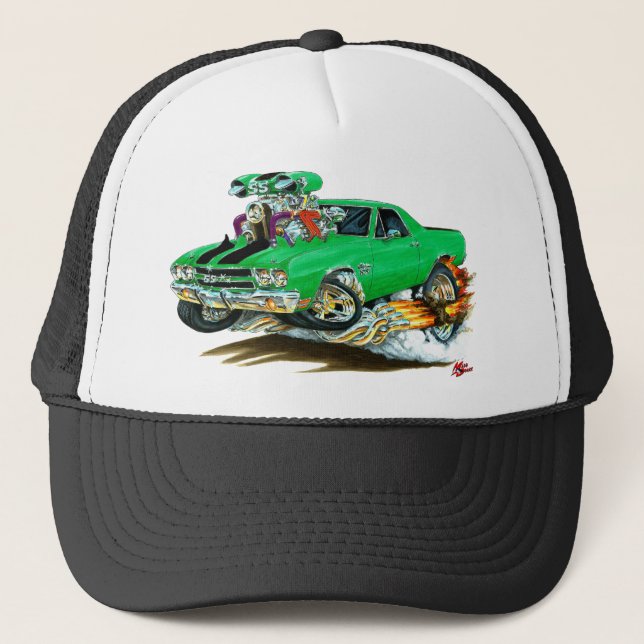 Gorra De Camionero Camión Verde-Negro 1970 del EL Camino (Anverso)
