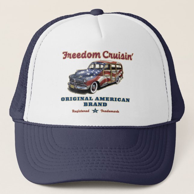 Gorra De Camionero Camionero americano de la libertad cruzada (Anverso)