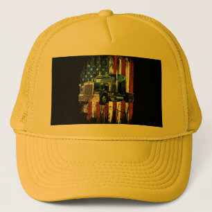Gorra De Camionero Camionero Conductor De Camión De Bandera Estadouni