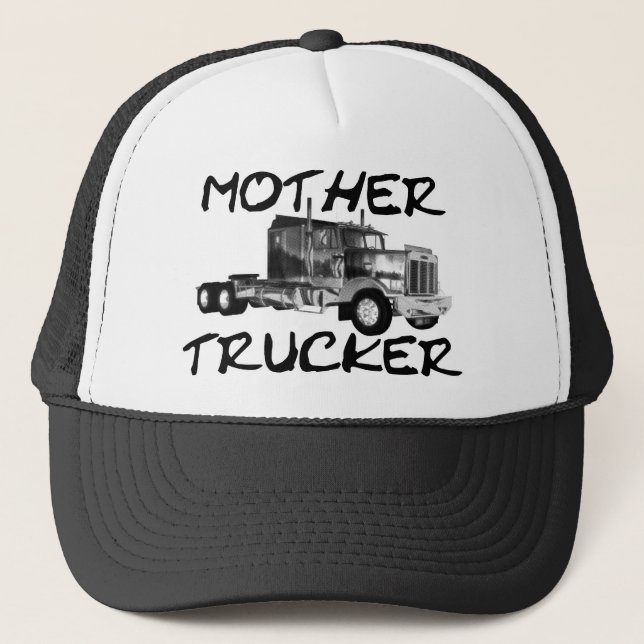 GORRA DE CAMIONERO CAMIONERO DE LA MADRE - NEGRO Y BLANCO (Anverso)