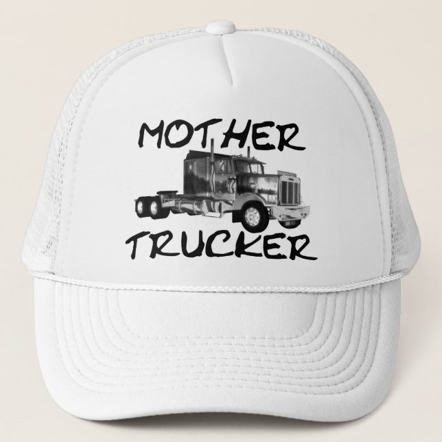 GORRA DE CAMIONERO CAMIONERO DE LA MADRE - NEGRO Y BLANCO (Anverso)
