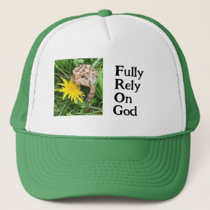 Gorra De Camionero Camionero FROG que confía completamente en Dios.