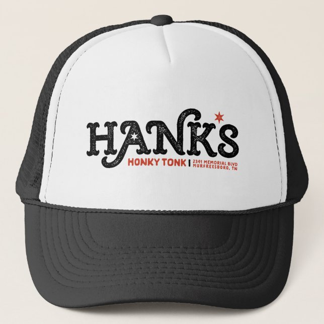 Gorra De Camionero Camionero negro de Tonk del Honky de Hank (Anverso)