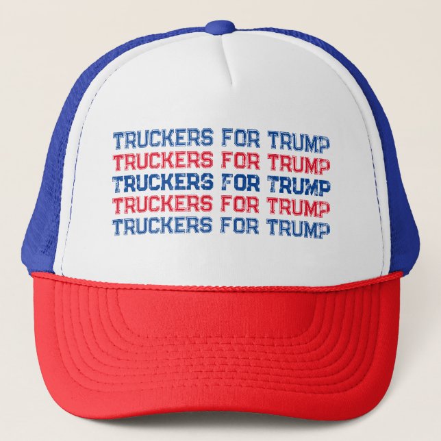 Gorra De Camionero Camioneros para Trump Patriótico Rojo Azul Blanco (Anverso)