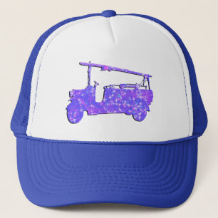 Gorra De Camionero Camiones de bomberos de espuma azul de época,