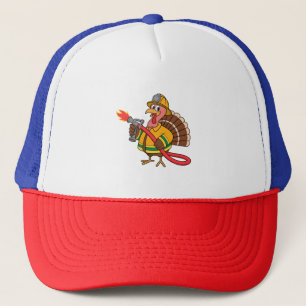 Gorra De Camionero Camiones de bomberos Día de Acción de Gracias Turq