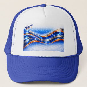 Gorra De Camionero Camisa Aqualume Wave – Flujo abstracto azul naranj