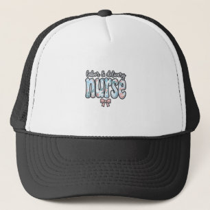Gorra De Camionero Camisa Floral Vintage Enfermera de Parto y Labor D