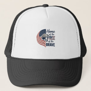 Gorra De Camionero Camisa Patriótica Hogar de los Libres Casco Valien