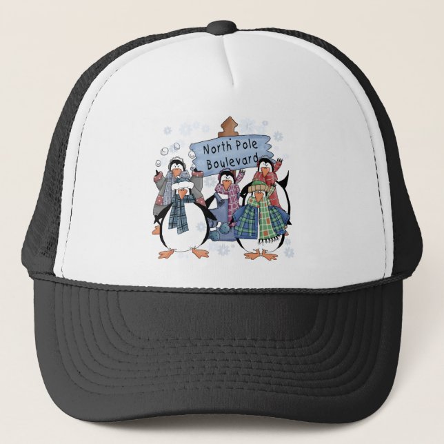 Gorra De Camionero Camisas y regalos de los pingüinos del Polo Norte (Anverso)