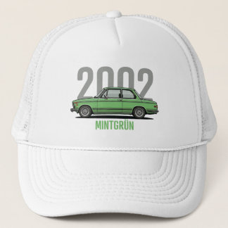 Gorra De Camionero Camiseta BMW 2002 Verde Menta Coche Clásico