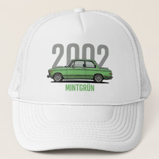 Gorra De Camionero Camiseta BMW 2002 Verde Menta Coche Clásico