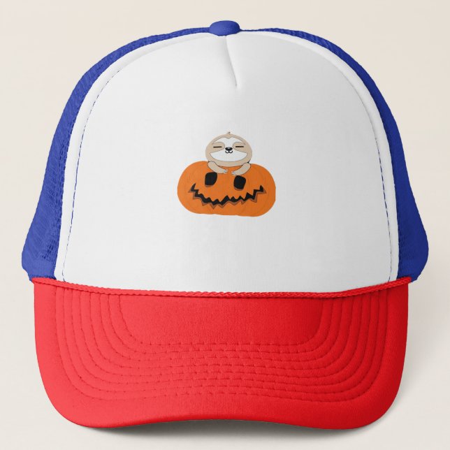 Gorra De Camionero Camiseta clásica de calabaza de Halloween (Anverso)