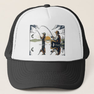 Gorra De Camionero Camiseta con grabado de pesca vintage de padre e h