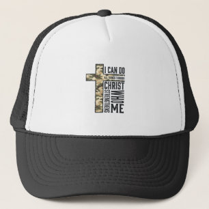 Gorra De Camionero Camiseta cristiana Cruz de la Fe Puedo hacer todas
