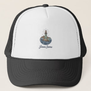 Gorra De Camionero Camiseta Cristiana Faro Vintage Jesús Salva_1