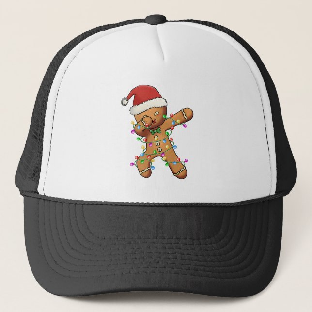 Gorra De Camionero Camiseta Dabbing Gingerbread para Navidades Chicas (Anverso)