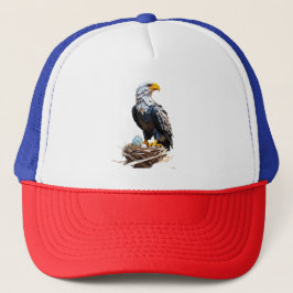 Gorra De Camionero Camiseta de águila americana de origami