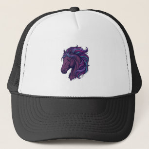 Gorra De Camionero Camiseta de arte de cabeza de caballo colorida gra