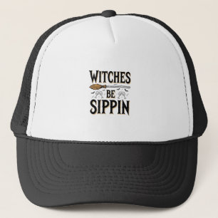 Gorra De Camionero Camiseta de bebida vintage de Halloween de brujas