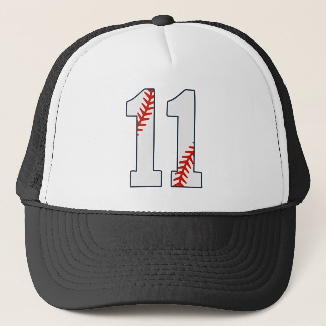 Gorra De Camionero Camiseta de béisbol número 11 (Anverso)