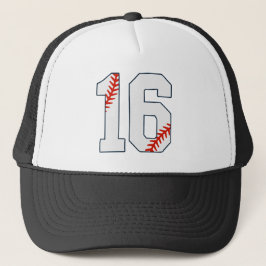 Gorra De Camionero Camiseta de béisbol número 16