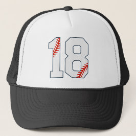 Gorra De Camionero Camiseta de béisbol número 18