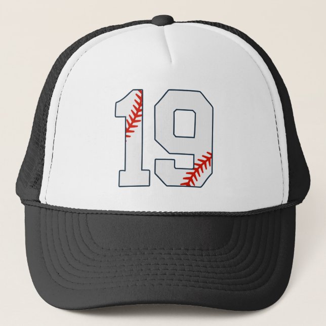 Gorra De Camionero Camiseta de béisbol número 19 (Anverso)