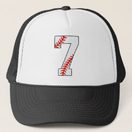 Gorra De Camionero Camiseta de béisbol número 7