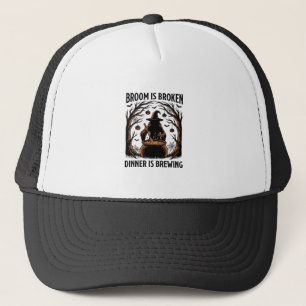 Gorra De Camionero Camiseta de bruja cocinando Diseño divertido de ca