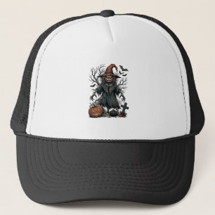 Gorra De Camionero Camiseta de calabaza de Halloween espantapájaros b