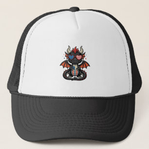 Gorra De Camionero Camiseta de diseño vectorial vintage de dragón beb