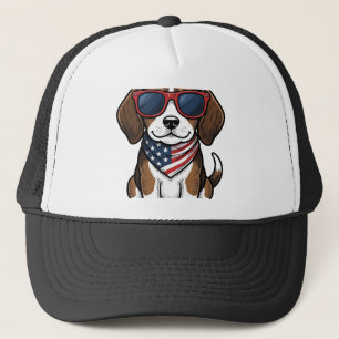 Gorra De Camionero Camiseta de gafas de sol de cachorro de beagle pat