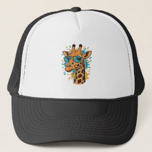 Gorra De Camionero Camiseta de Gafas de Sol de Jirafa Genial Grabada 