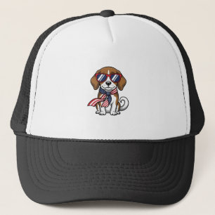 Gorra De Camionero Camiseta de gafas de sol de perro Beagle patriótic