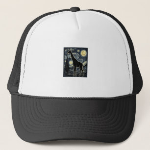 Gorra De Camionero Camiseta de grabado de jirafa vintage noche estrel