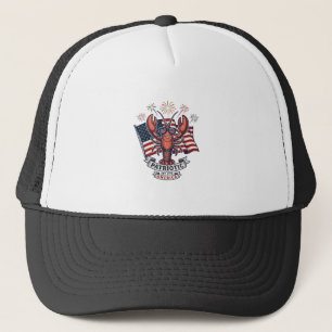 Gorra De Camionero Camiseta de grabado vintage de bandera de langosta