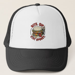 Gorra De Camionero Camiseta de Hamburguesa Espeluznante Grabado Vinta