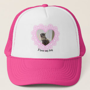 Gorra De Camionero Camiseta de marco de encaje del corazón de Dingus