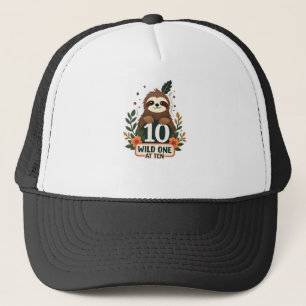 Gorra De Camionero Camiseta de perezoso vintage Wild One cumpleaños 1