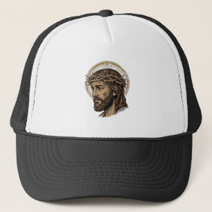 Gorra De Camionero Camiseta de retrato de corona de espinas grabada v
