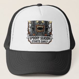 Gorra De Camionero Camiseta de temporada espeluznante grabado vintage