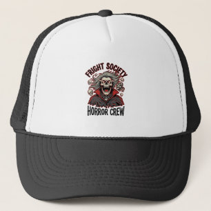 Gorra De Camionero Camiseta de terror vintage Diseño de cráneo de la 